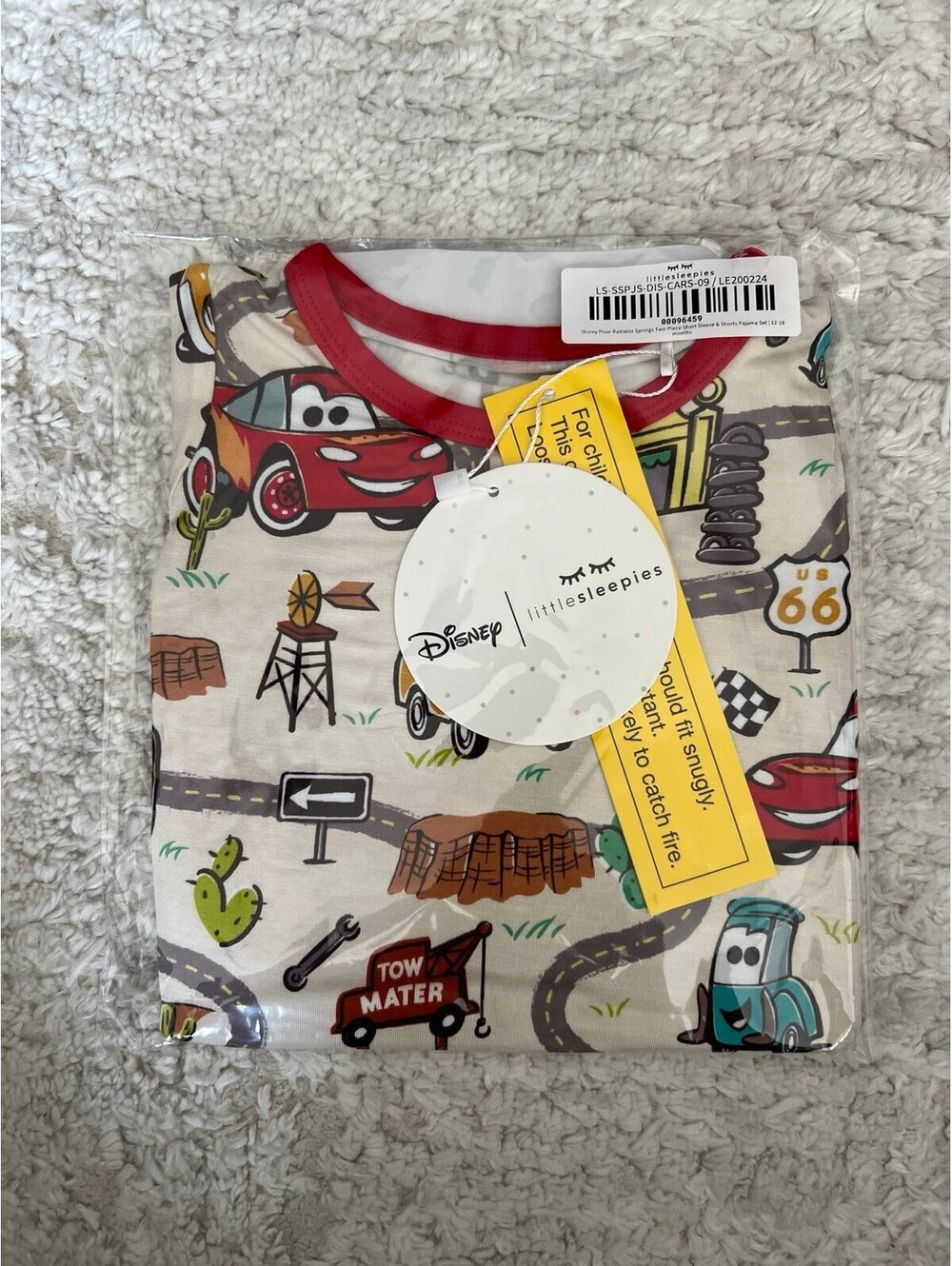 little sleepies cars short sleeves and shorts pajama set